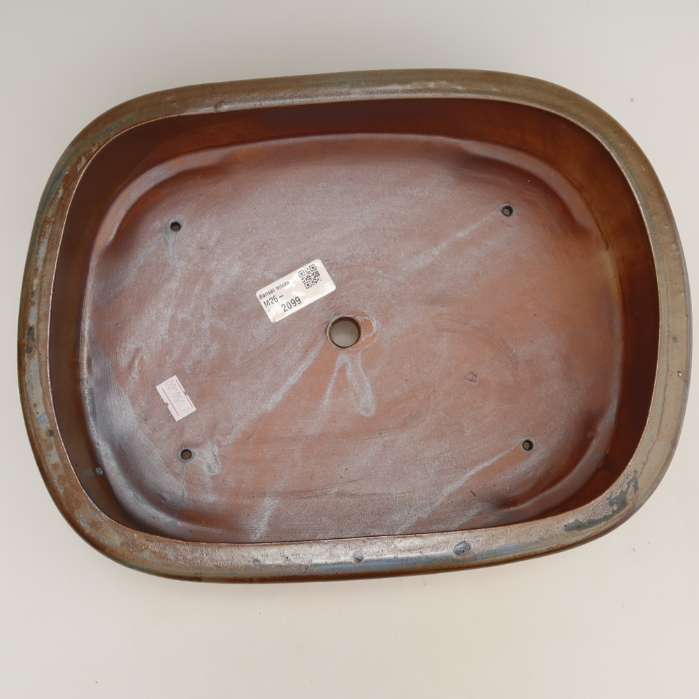 Bonsaischaal van keramiek 31,5 x 24 x 8 cm, bruin