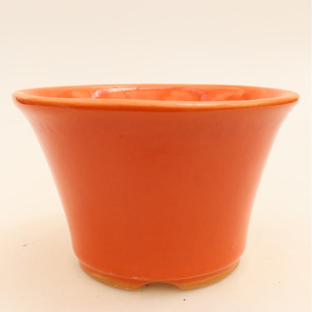 Keramische bonsaipot 11 x 11 x 7 cm, kleur oranje