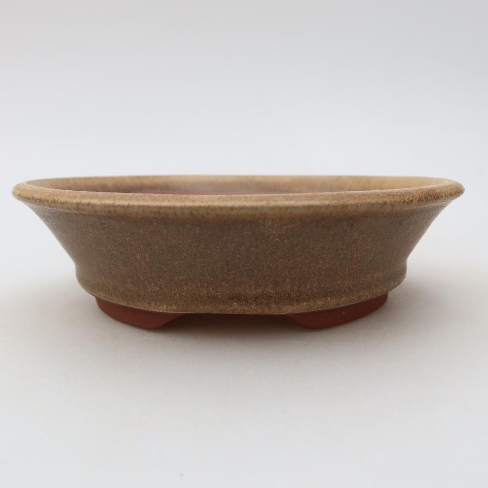 Bonsaischaal van keramiek 15 x 15 x 4,5 cm, bruin