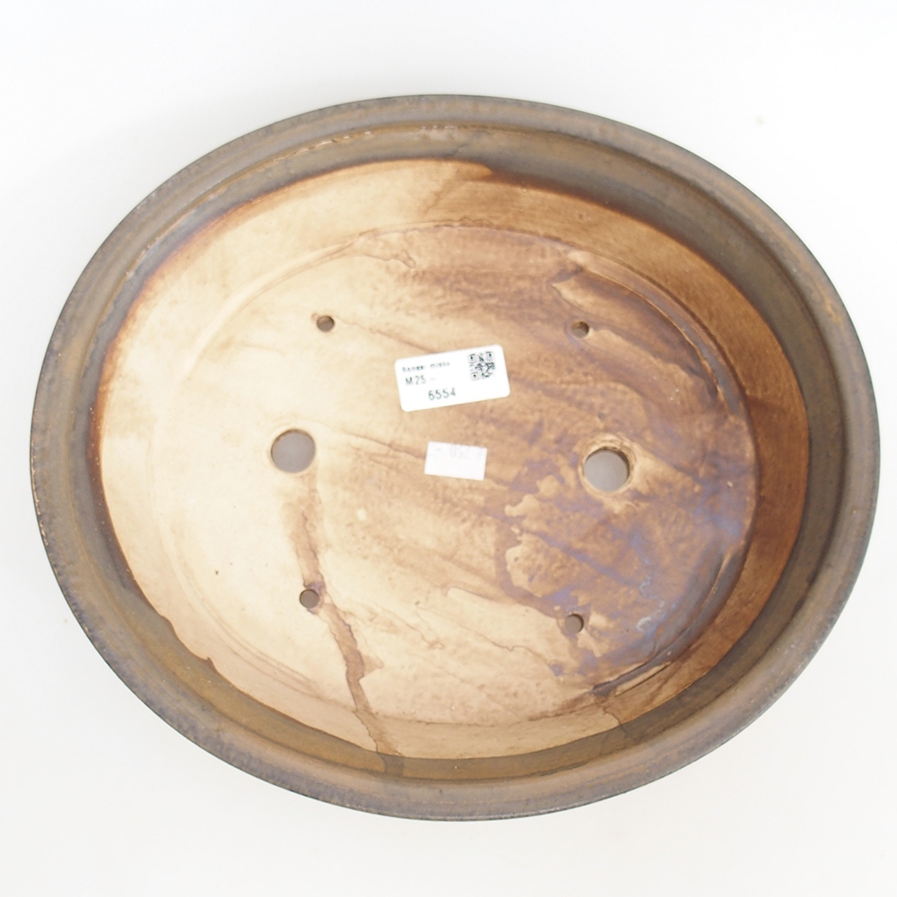 Bonsaischaal van keramiek 28 x 25 x 6,5 cm, bruin