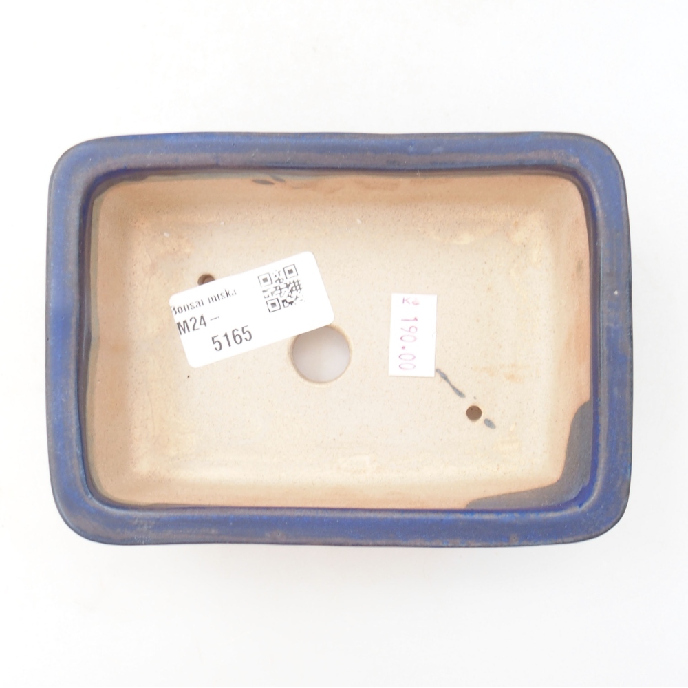 Bonsaischaal van keramiek 13,5 x 9,5 x 4,5 cm, kleur blauw