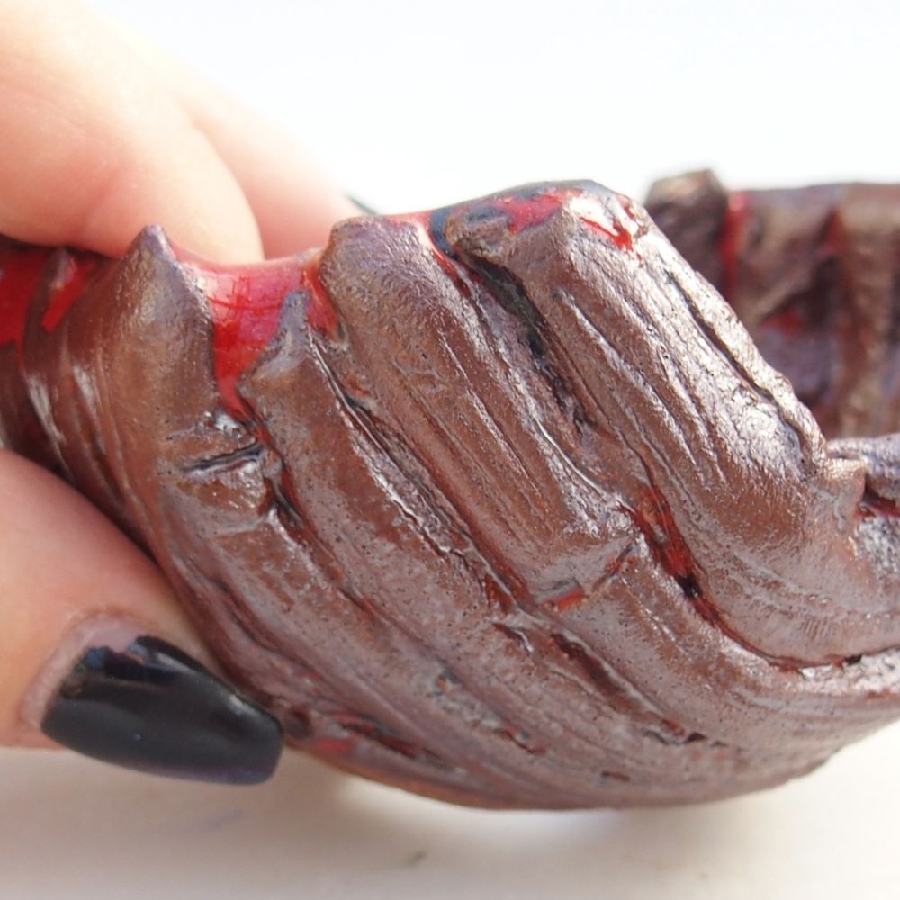 Keramisch Schelp 8 x 8 x 5,5 cm , kleur bruin