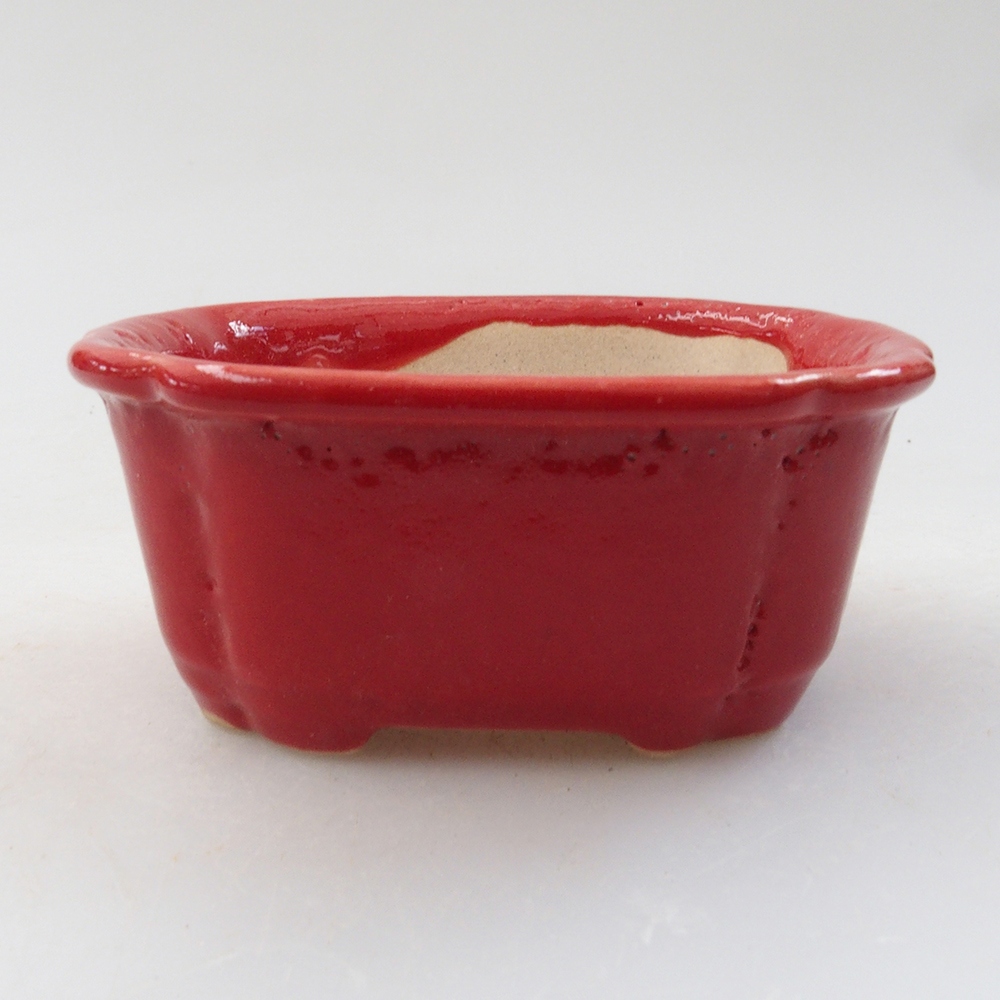 Mini bonsaischaal 7 x 6,5 x 3 cm, kleur rood
