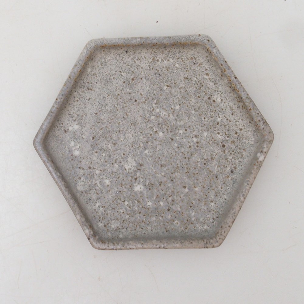 Bonsai zeshoek D3 - 11 x 9,5 x 1 cm - beige