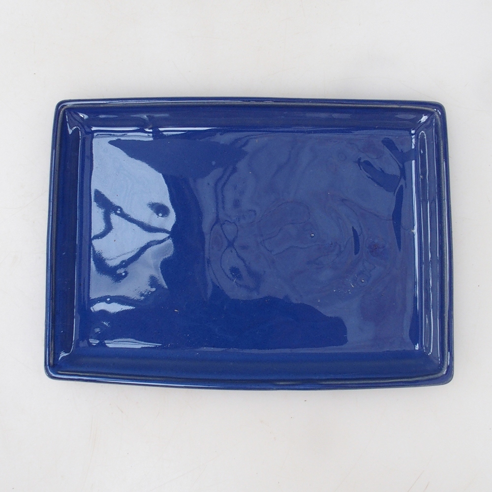 Bonsai schotel rechthoek 19,5 x 14 x 1,5 cm - blauw