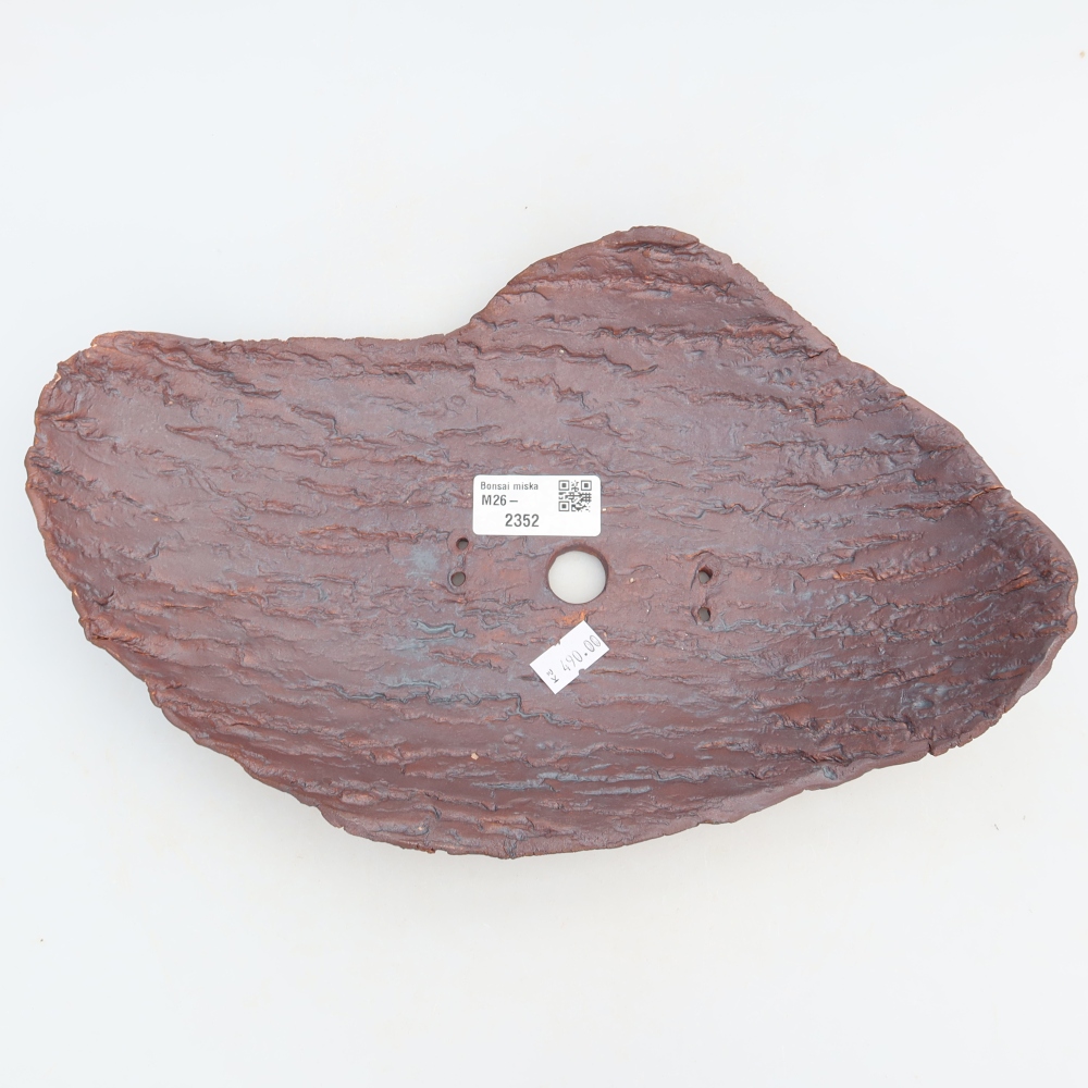 Keramische schaal  30 x 19,5 x 7 cm, kleur bruin