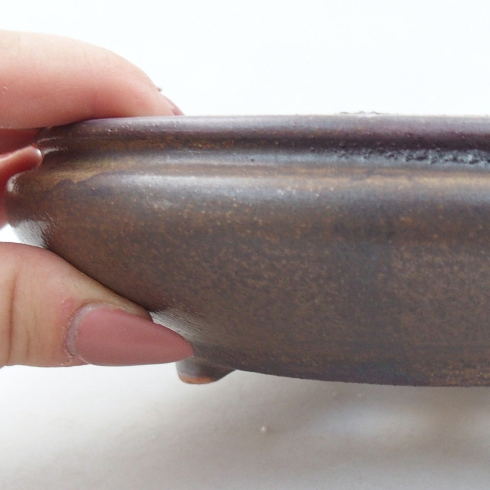 Bonsaischaal van keramiek 26 x 26 x 8 cm, kleur rood