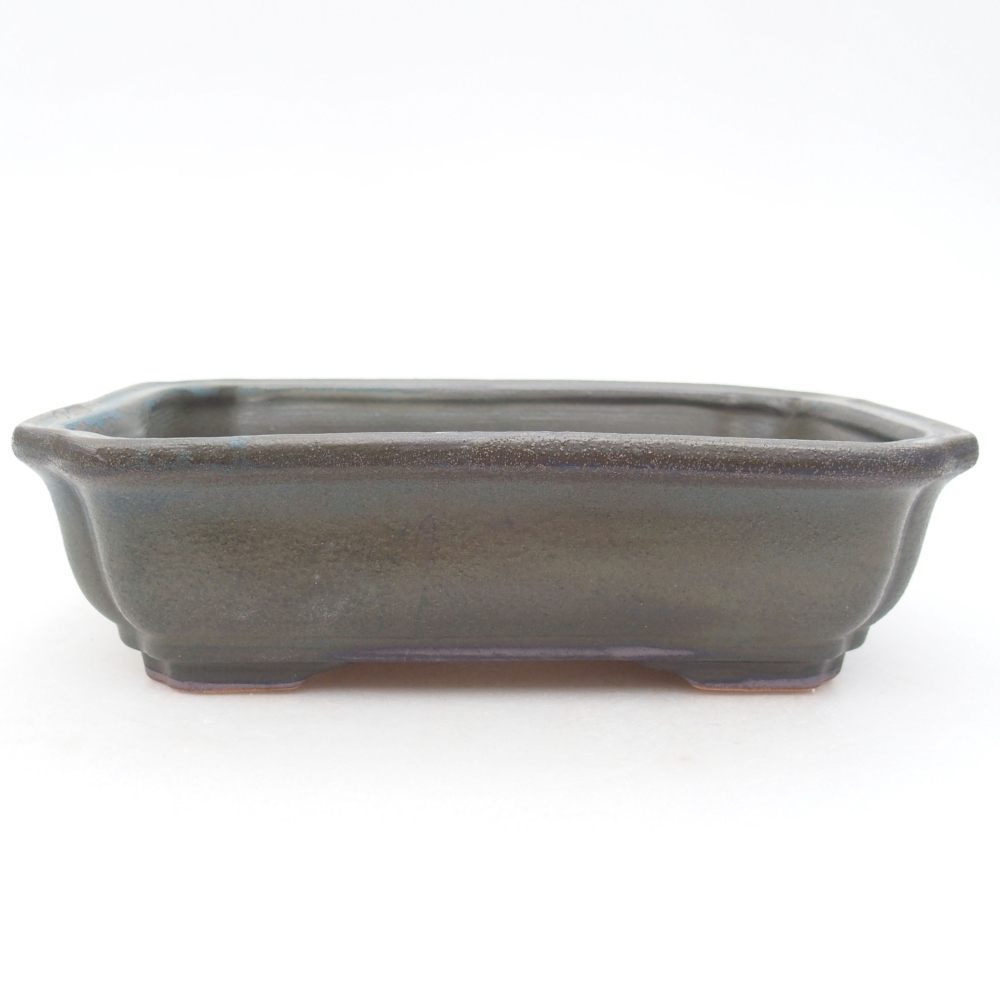 Bonsaischaal van keramiek 18 x 13,5 x 5 cm, grijs