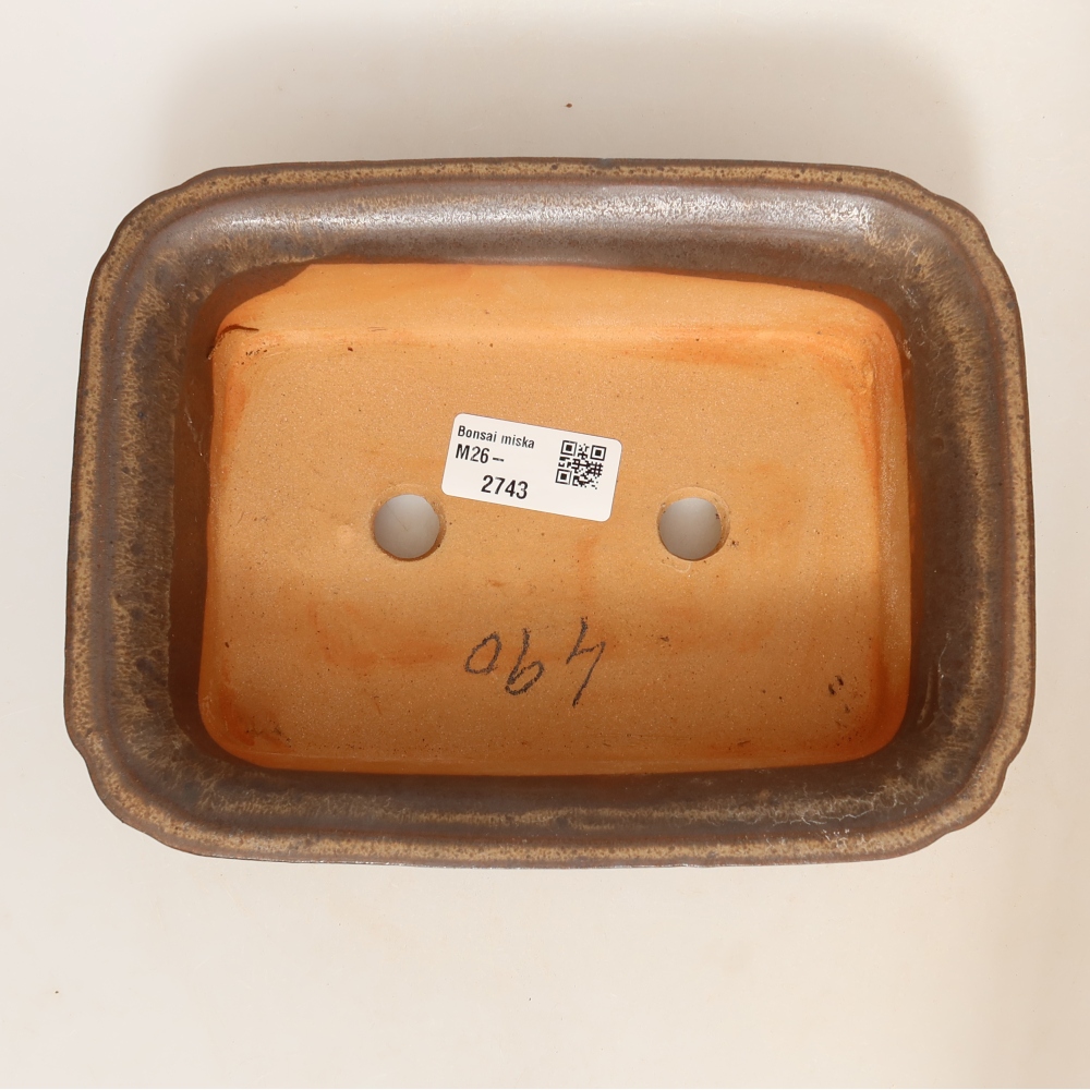 Keramische schaal  20 x 15,5 x 5,5 cm, kleur bruin