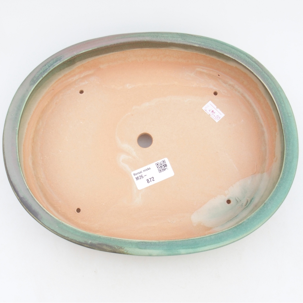 Bonsaischaal van keramiek 26,5 x 21 x 5 cm, groen