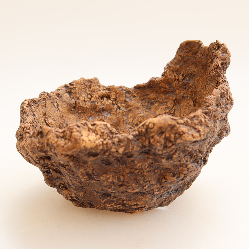 Keramische schaal 9 x 9 x 8,5 cm, kleur bruin