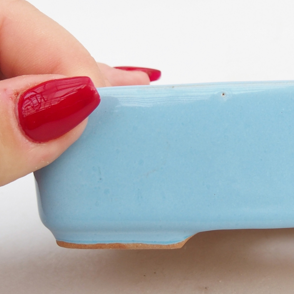 Bonsaischaal van keramiek 26 x 26 x 8 cm, kleur rood