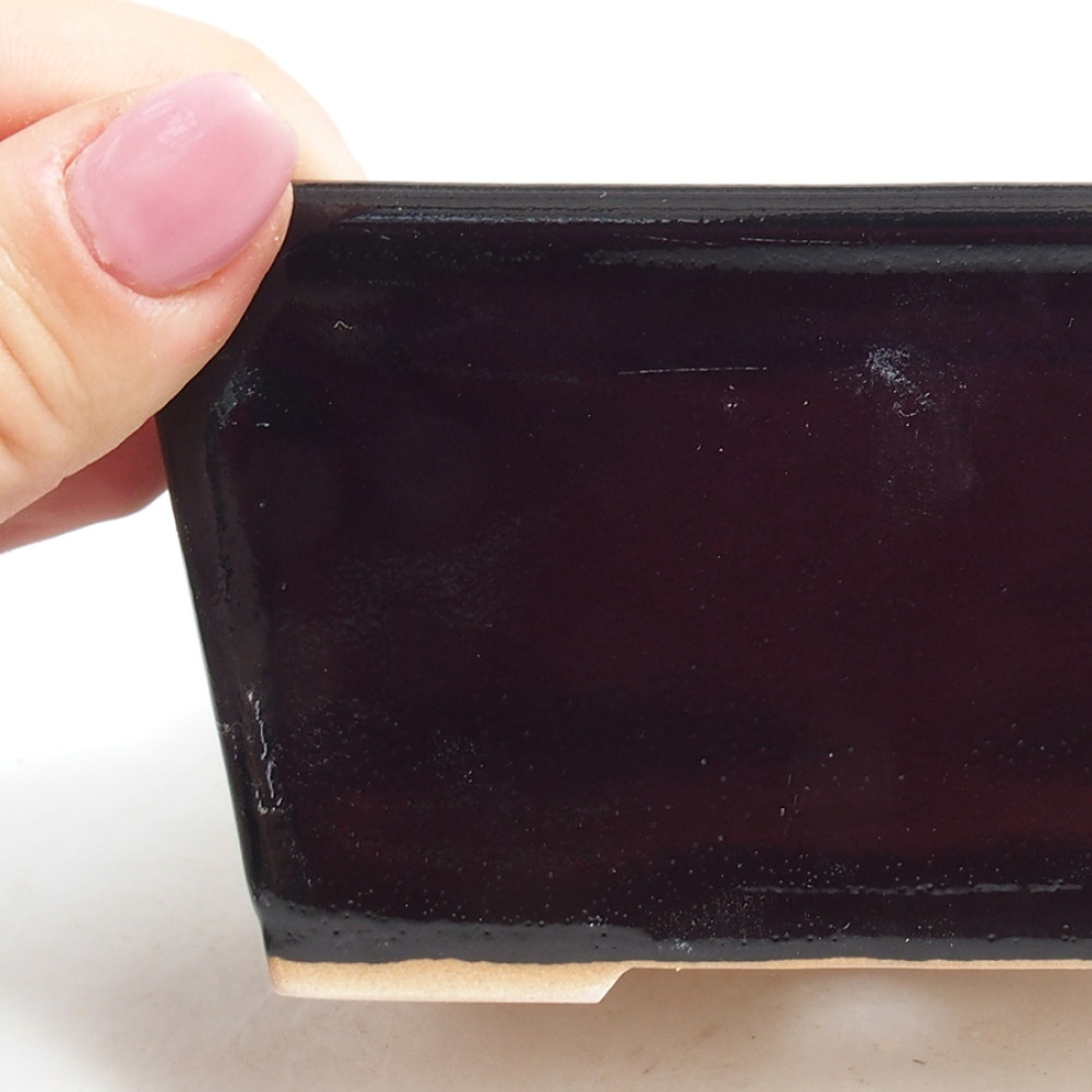 Keramische bonsaipot 11,5 x 10,5 x 6 cm, kleur: zwart