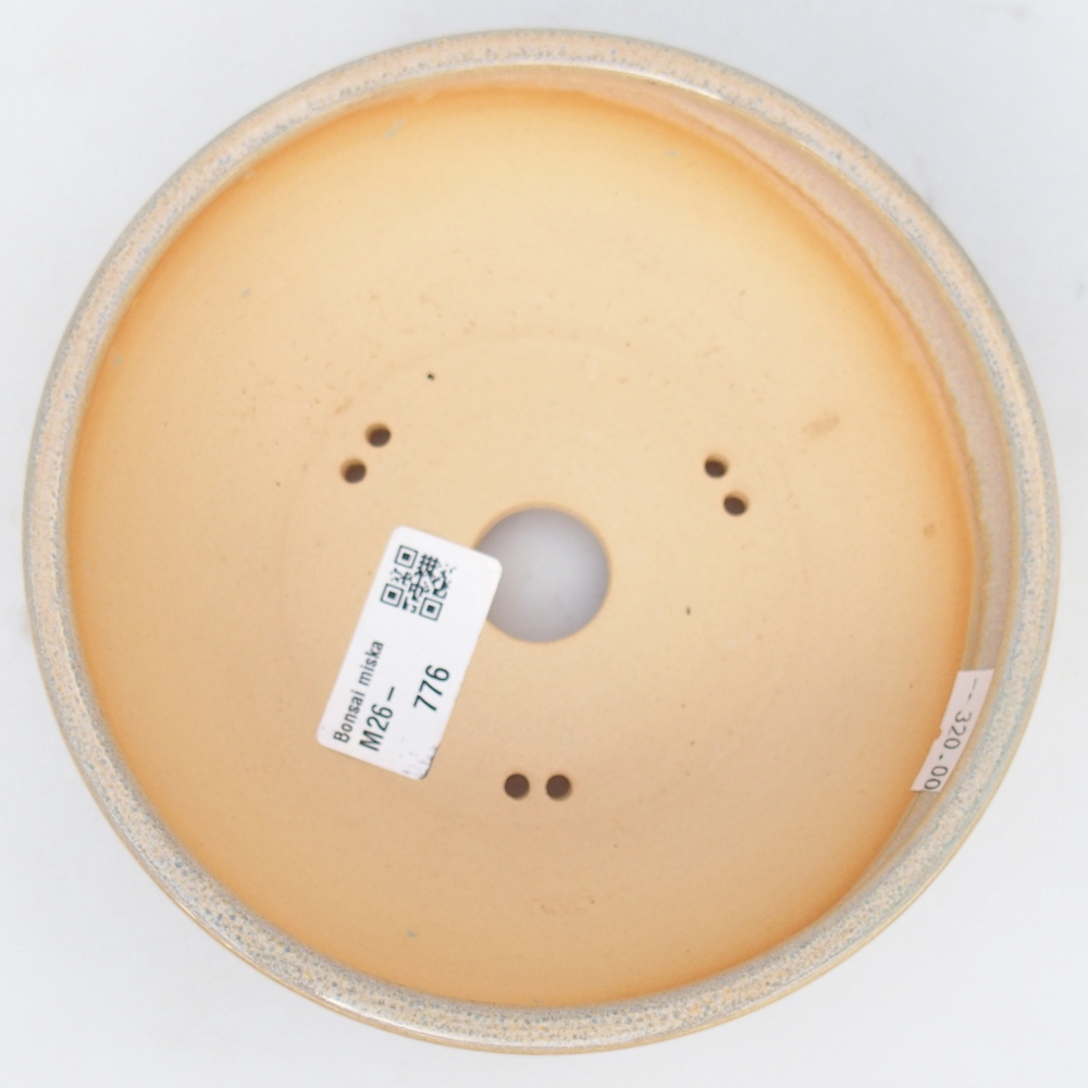 Bonsaischaal van keramiek 15 x 15 x 5 cm, groenbruin