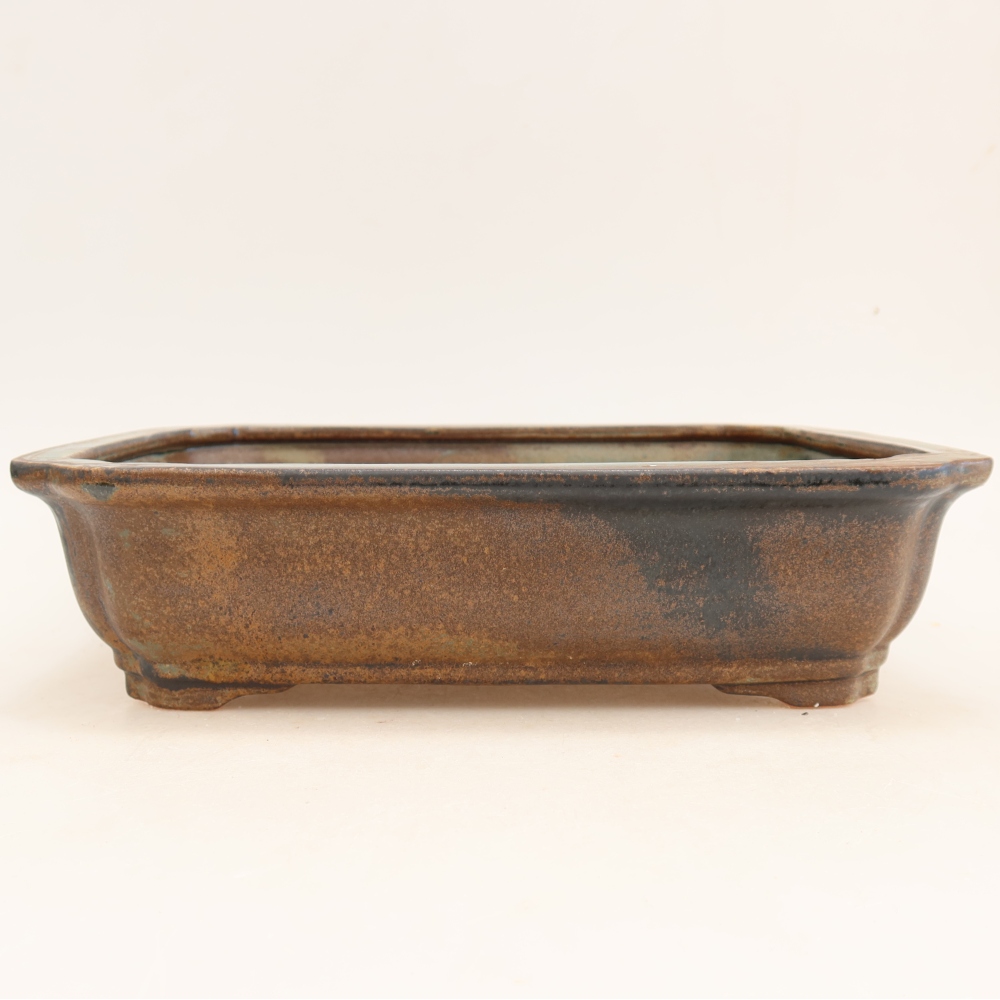 Keramische bonsaipot 27,5 x 21,5 x 7 cm, kleur bruin