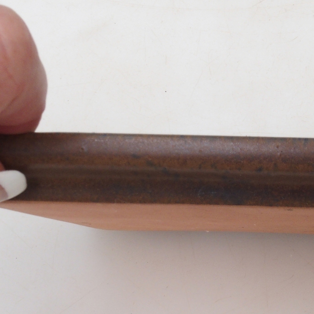 Bonsai schotel rechthoek 19,5 x 14 x 1,5 cm - bruin