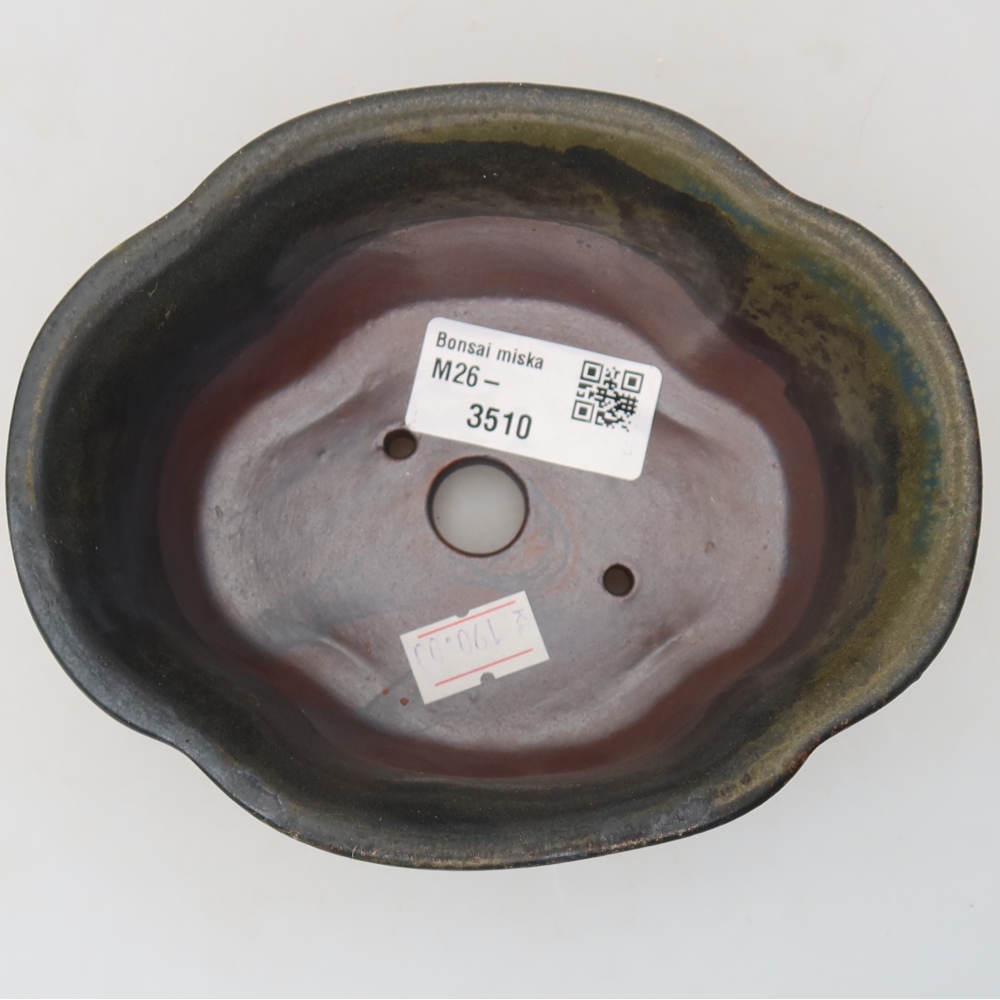 Keramische bonsaipot 13,5 x 11 x 6 cm, kleur bruin