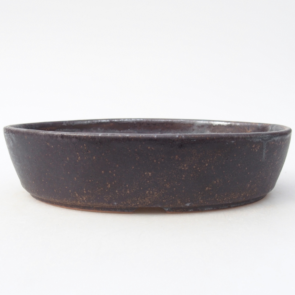 Bonsaischaal van keramiek 18,5 x 13,5 x 4,5 cm, bruin