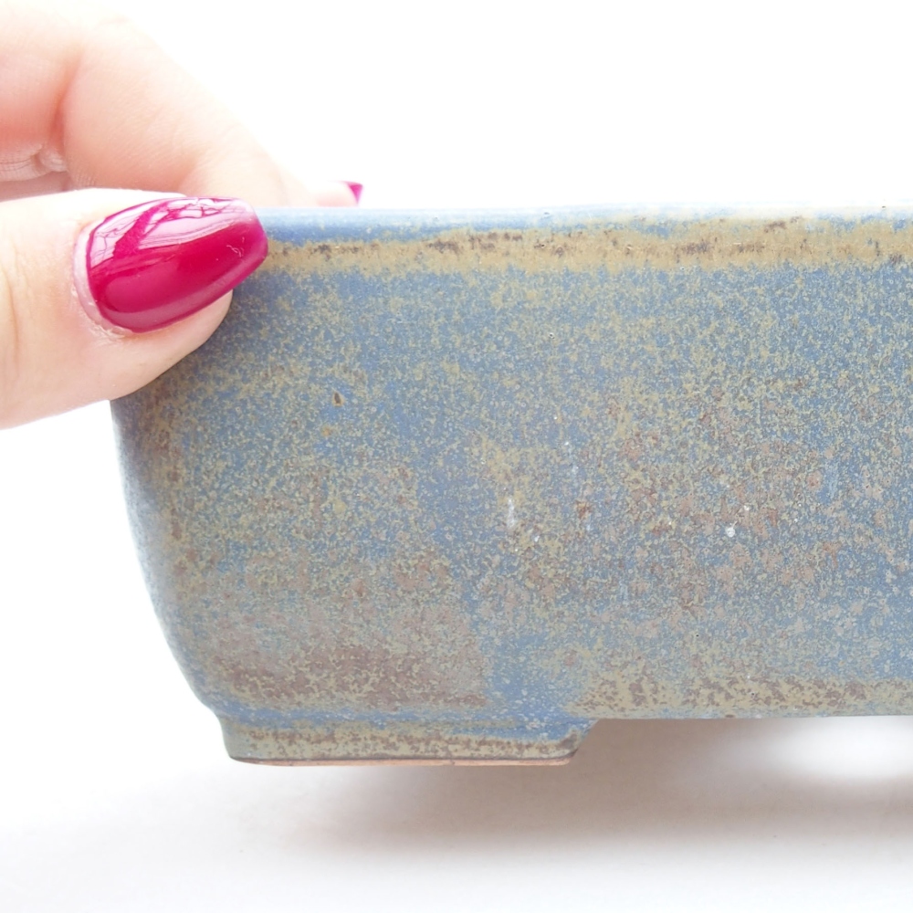 Bonsaischaal van keramiek 16 x 11 x 5,5 cm, groen