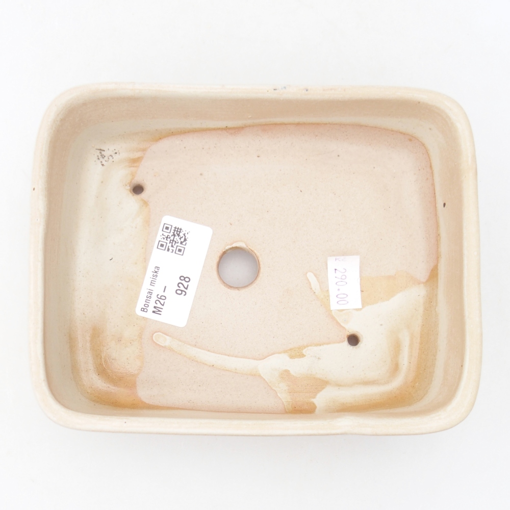 Bonsaischaal van keramiek 15 x 12 x 4,5 cm, kleur beige