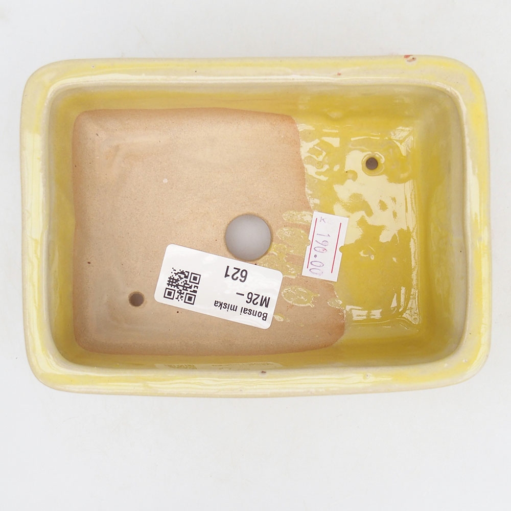 Bonsaischaal van keramiek 13,5 x 10 x 4,5 cm, geel