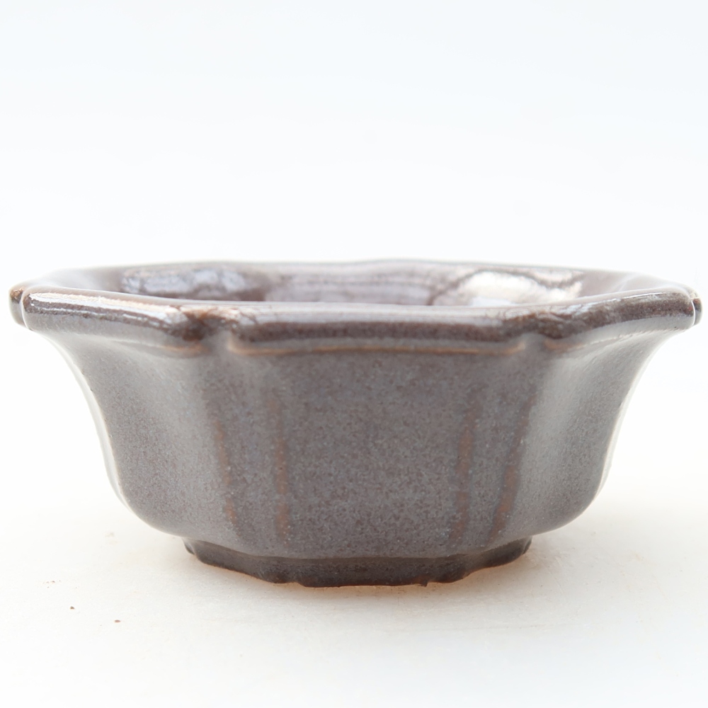Keramische bonsaischaal 6 x 6 x 2,5 cm, kleur grijs