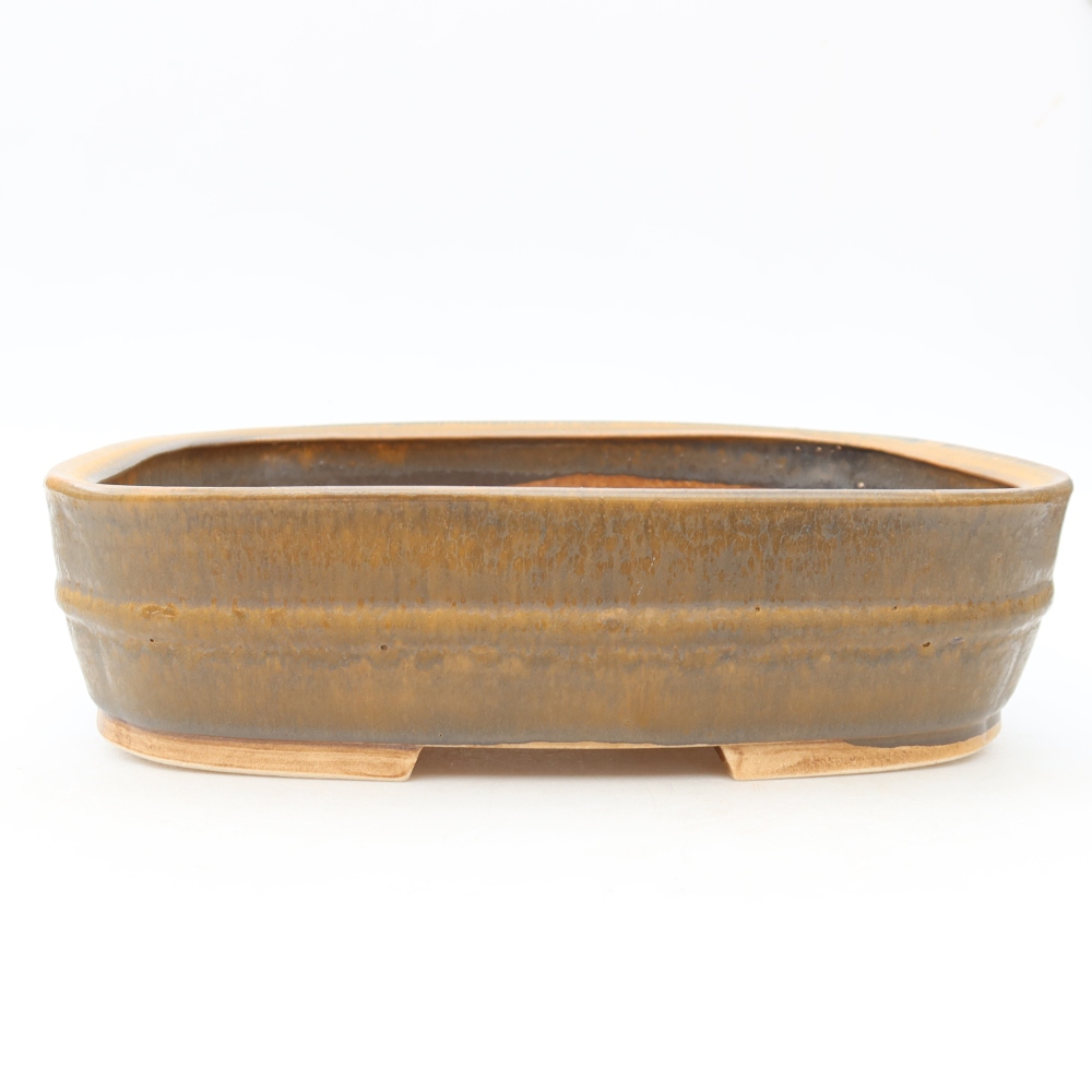 Keramische bonsaischaal 24,5 x 20,5 x 6,5 cm, kleur bruin