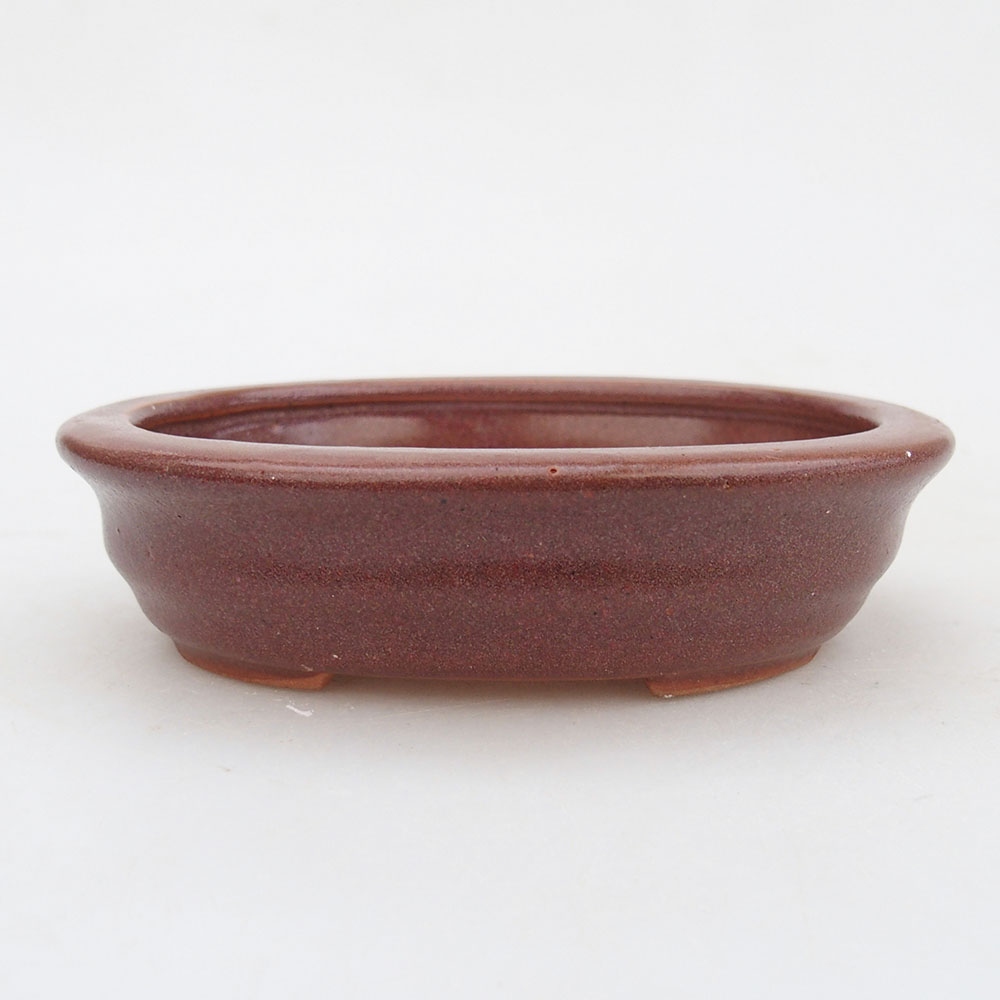Bonsaischaal van keramiek 12 x 10 x 3 cm, bordeauxrood