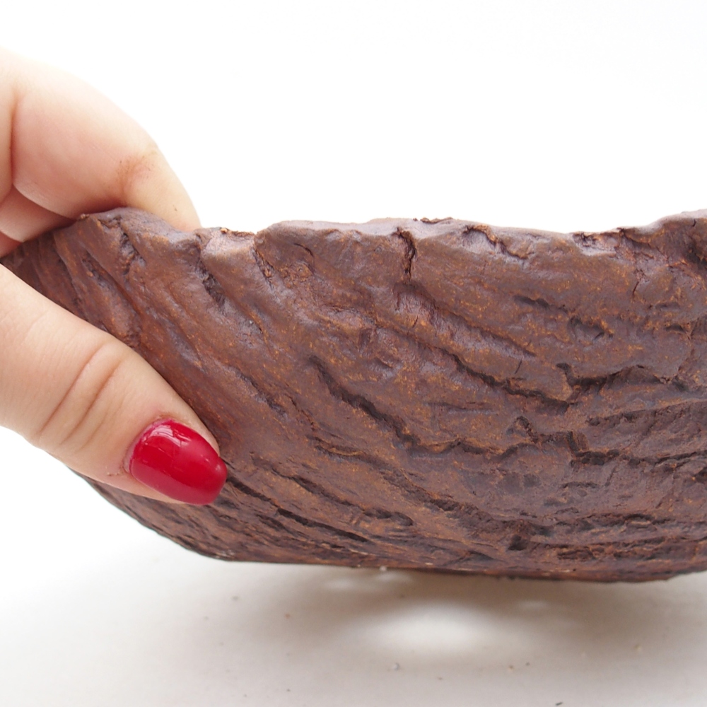 Keramische schaal 19,5 x 18 x 6,5 cm , kleur bruin