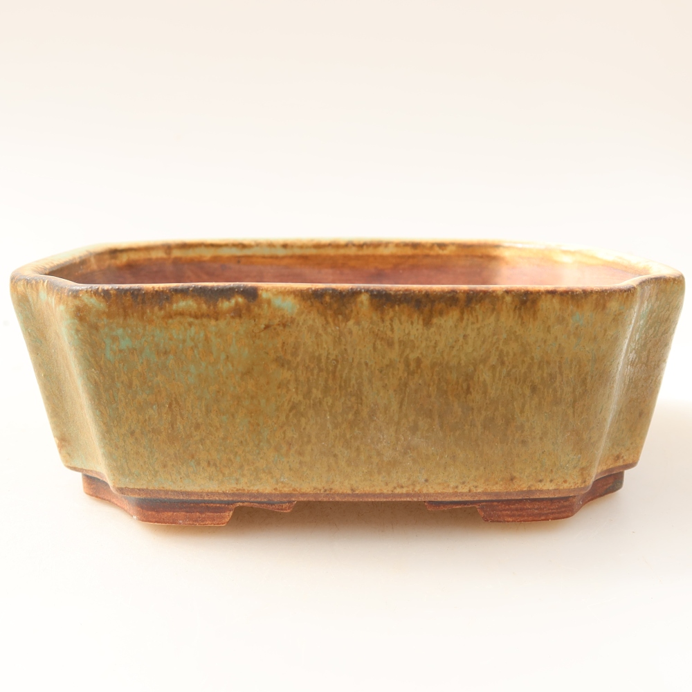Keramische bonsaipot 14 x 11,5 x 4,5 cm, kleur: groen