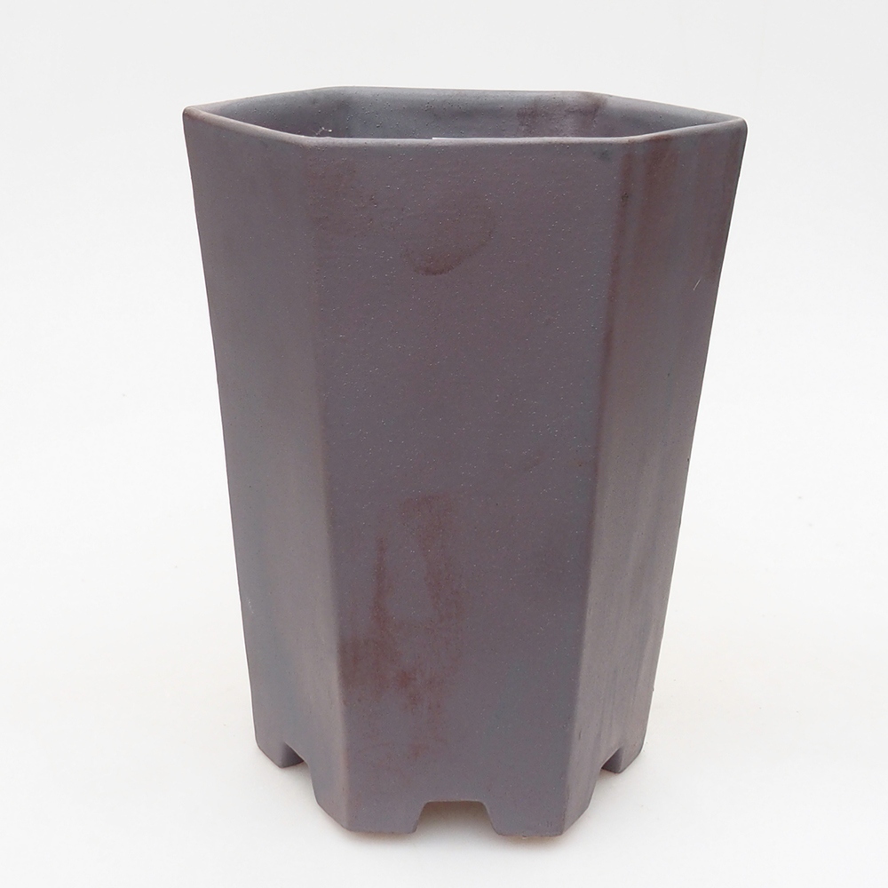 Bonsaischaal van keramiek 13 x 11,5 x 17 cm, metaalkleur