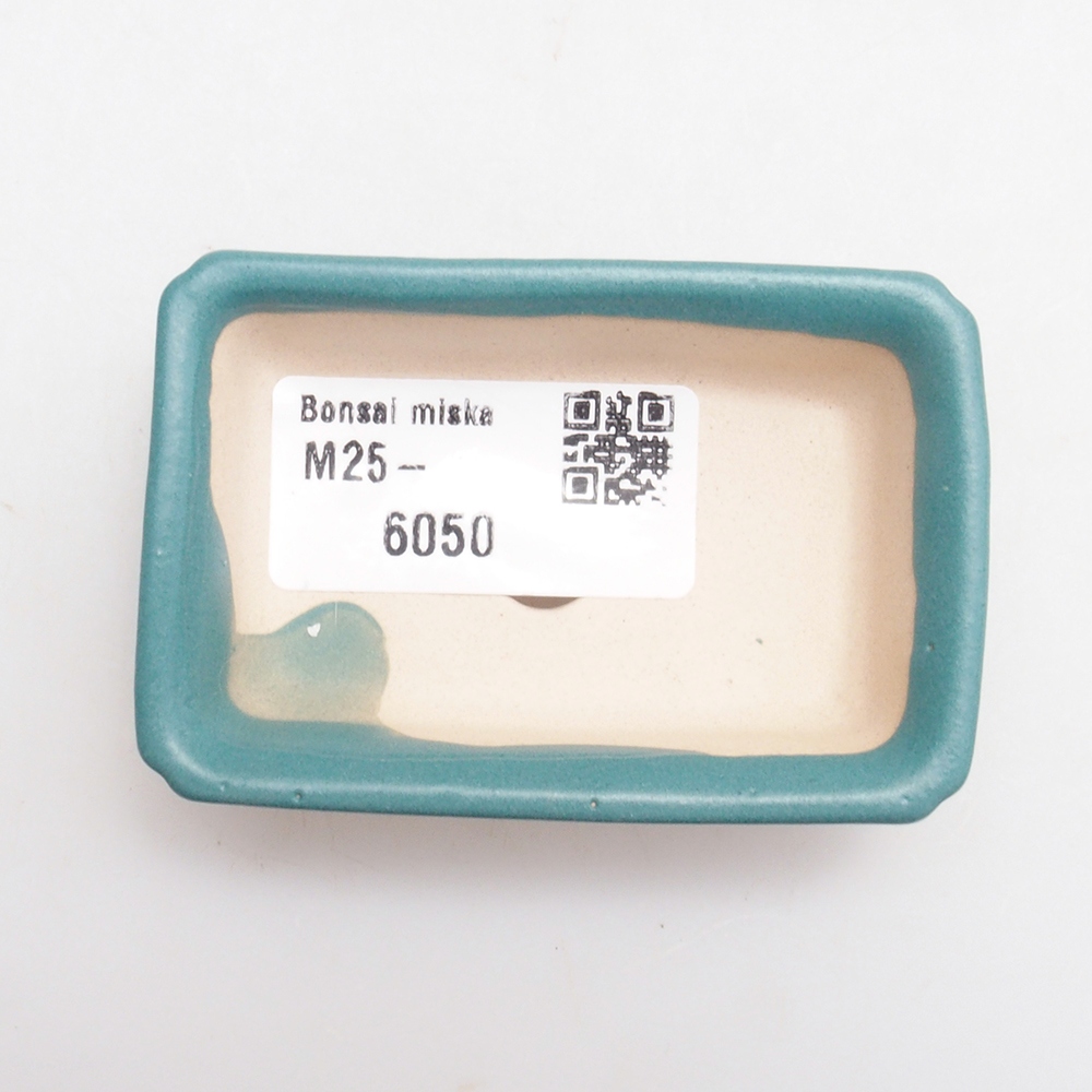 Bonsaischaal van keramiek 6,5 x 5,5 x 4 cm, kleur blauw