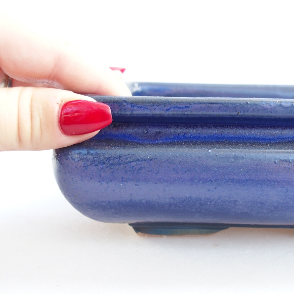 Bonsaischaal van keramiek 26 x 26 x 8 cm, kleur rood