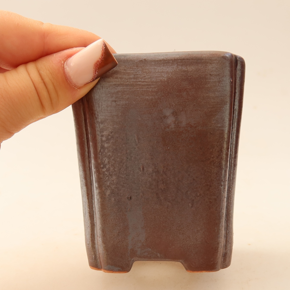 Keramische bonsaipot 7 x 7 x 8,5 cm, metaalachtige kleur