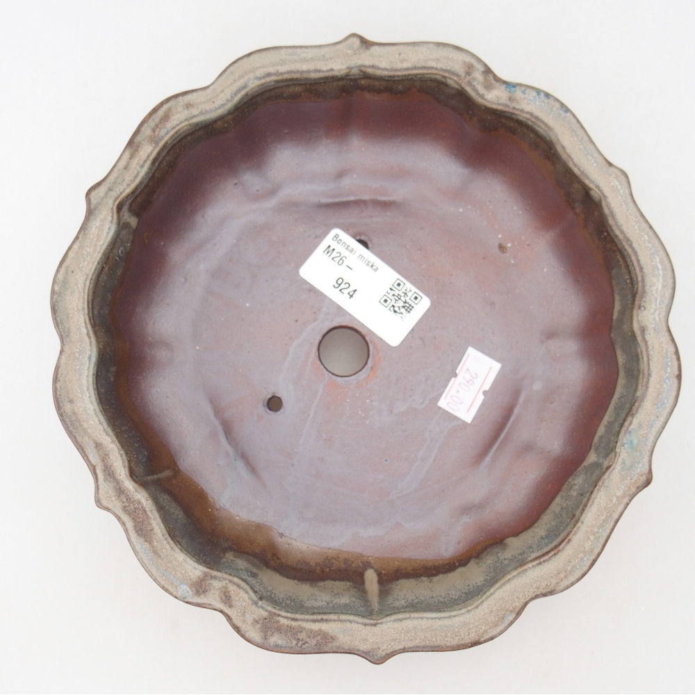 Bonsaischaal van keramiek 18 x 18 x 5 cm, blauwgrijs