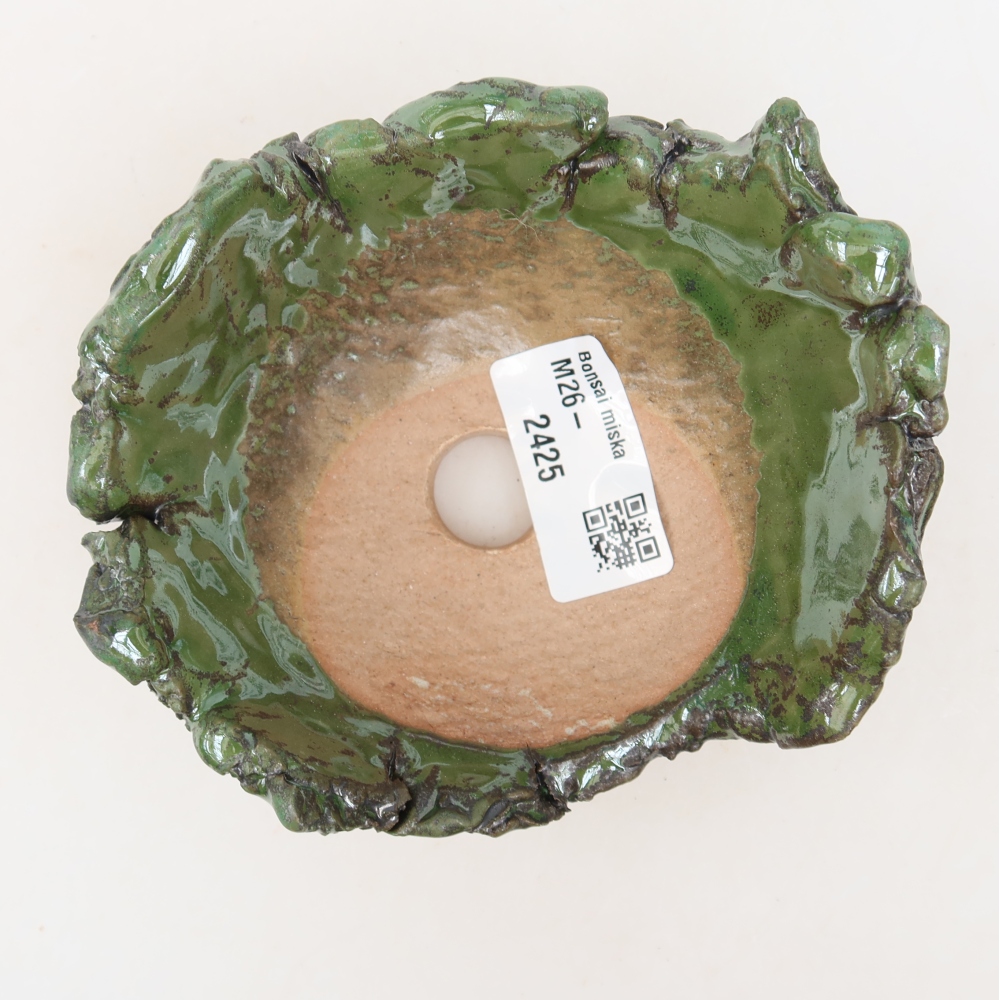 Keramische schaal  11,5 x 10,5 x 6 cm, kleur groen