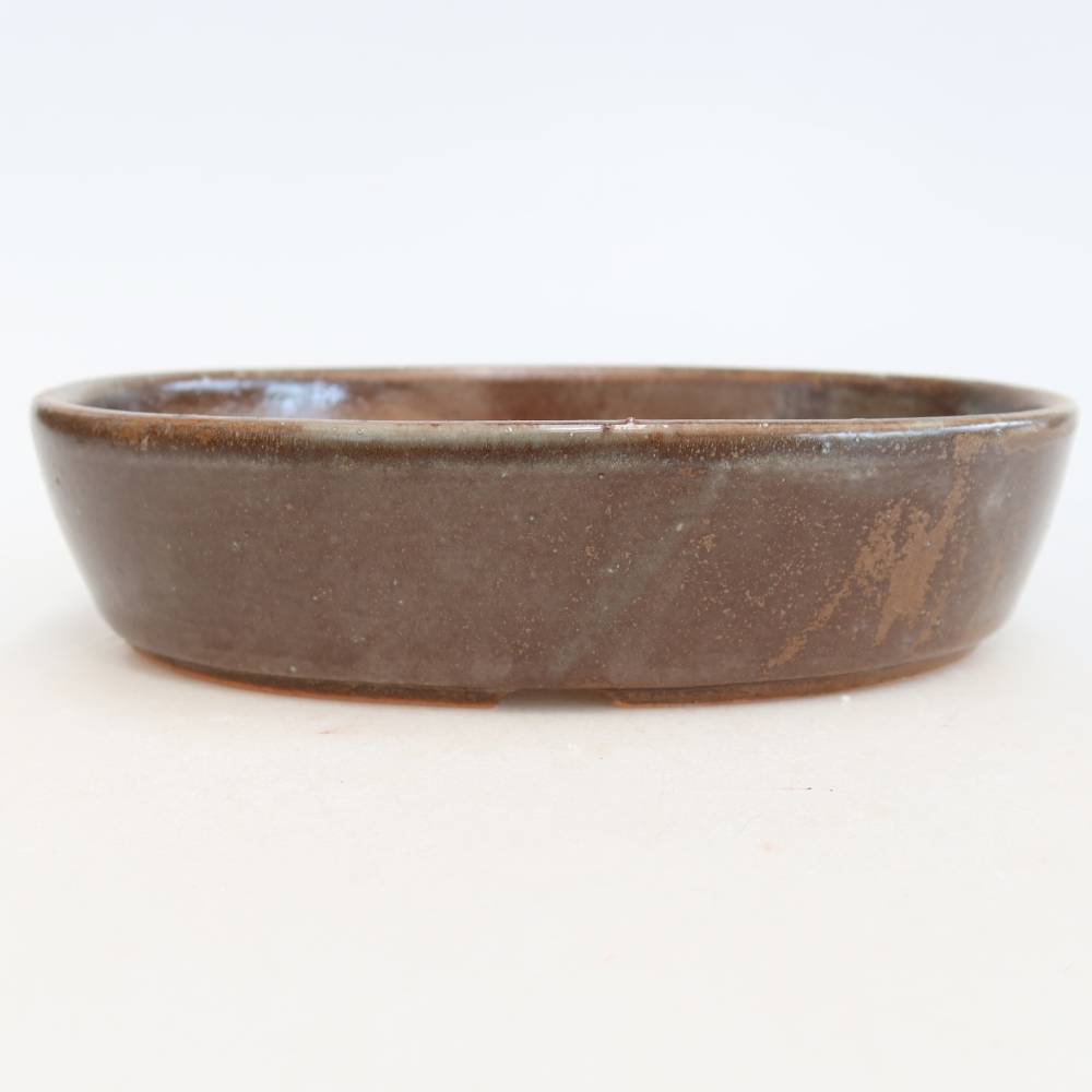 Bonsaischaal van keramiek 18,5 x 13,5 x 4,5 cm, bruin