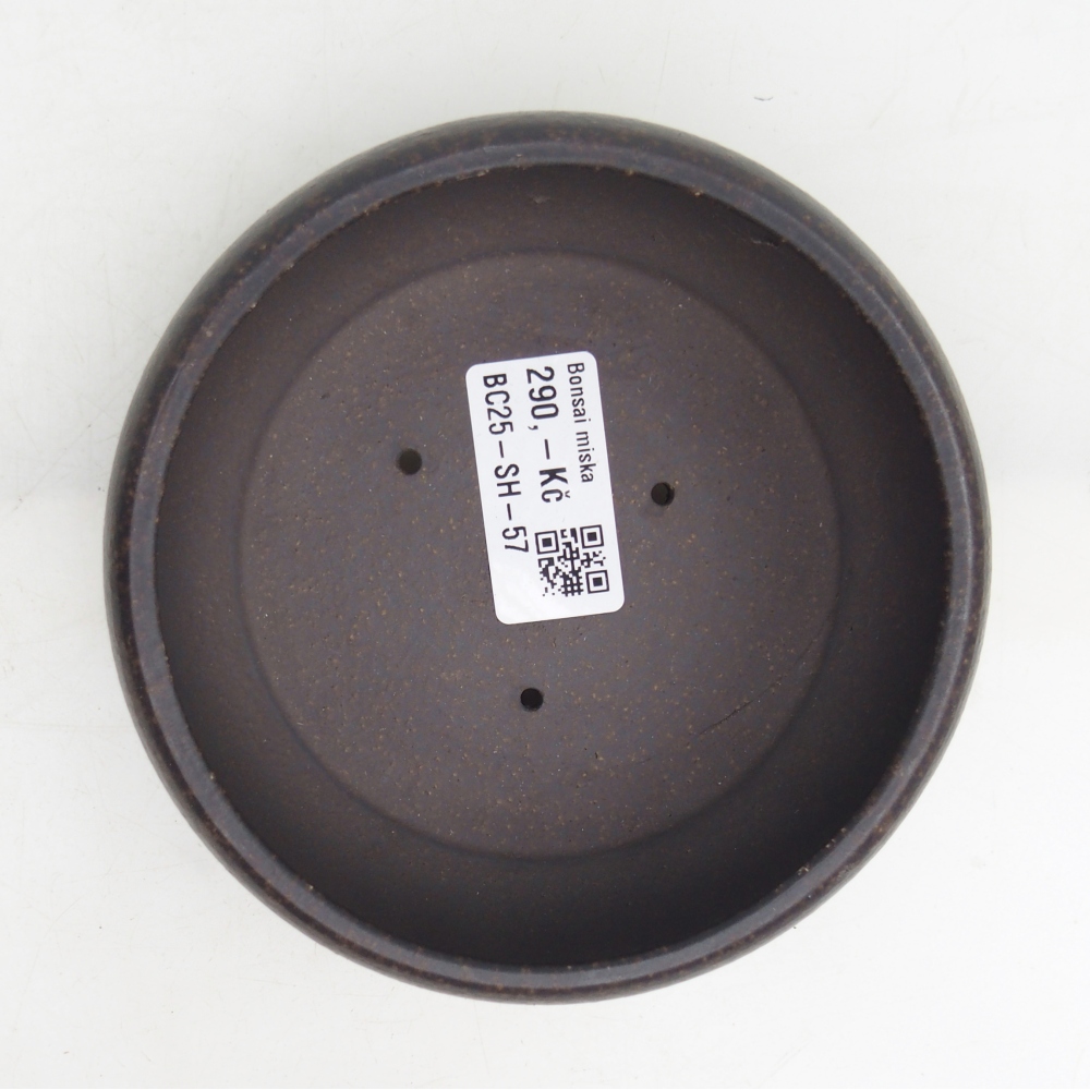 Bonsaischaal van keramiek 12 x 12 x 5 cm, kleur okerbruin