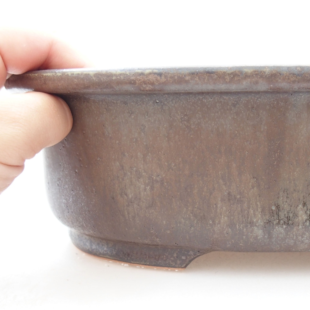 Bonsaischaal van keramiek 26 x 22 x 8 cm, bruin