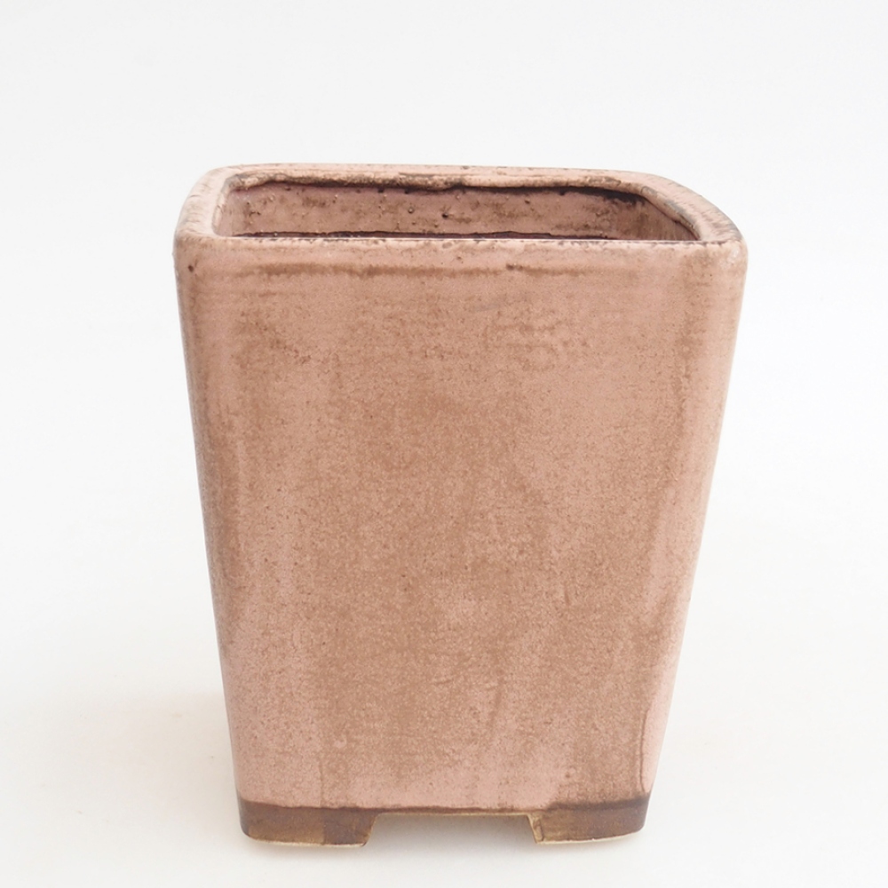 Bonsaischaal van keramiek 10 x 10 x 12 cm, roze