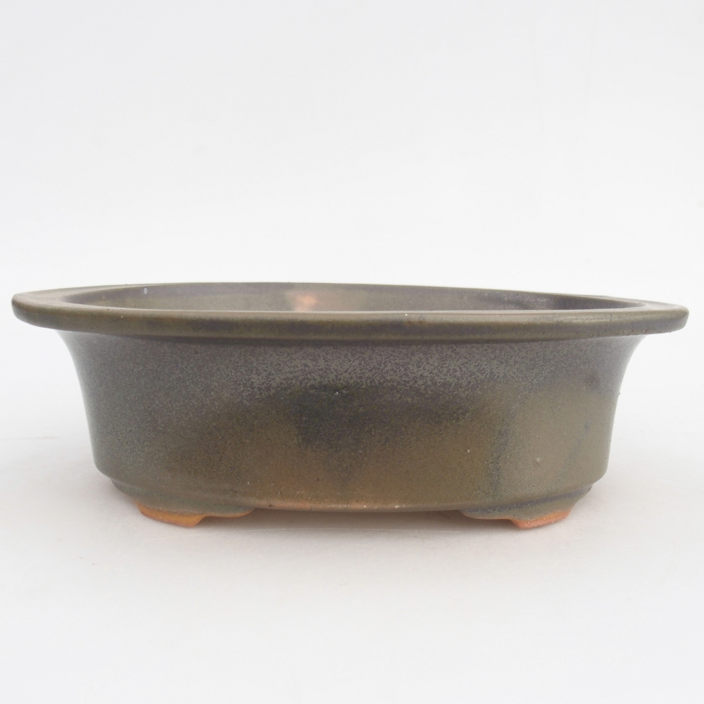 Bonsaischaal van keramiek 22,5 x 18,5 x 7 cm, groen