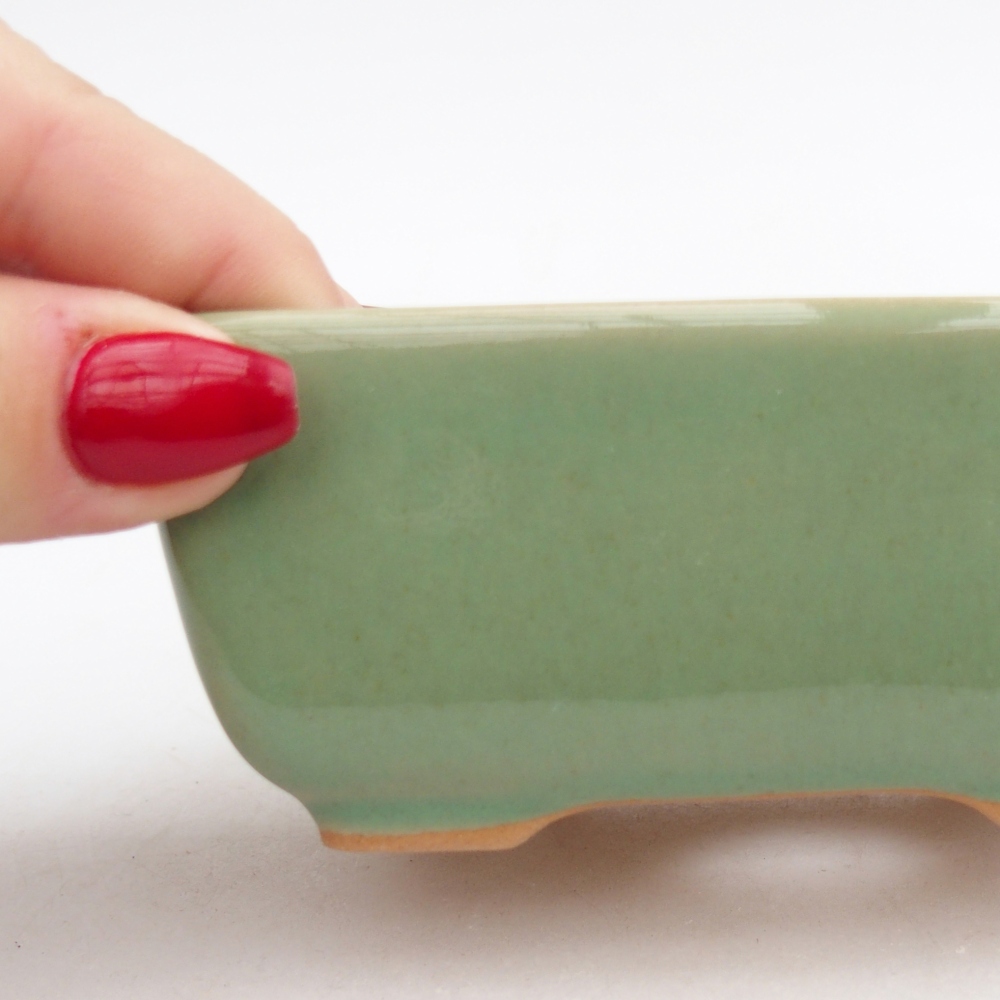 Bonsaischaal van keramiek 26 x 26 x 8 cm, kleur rood