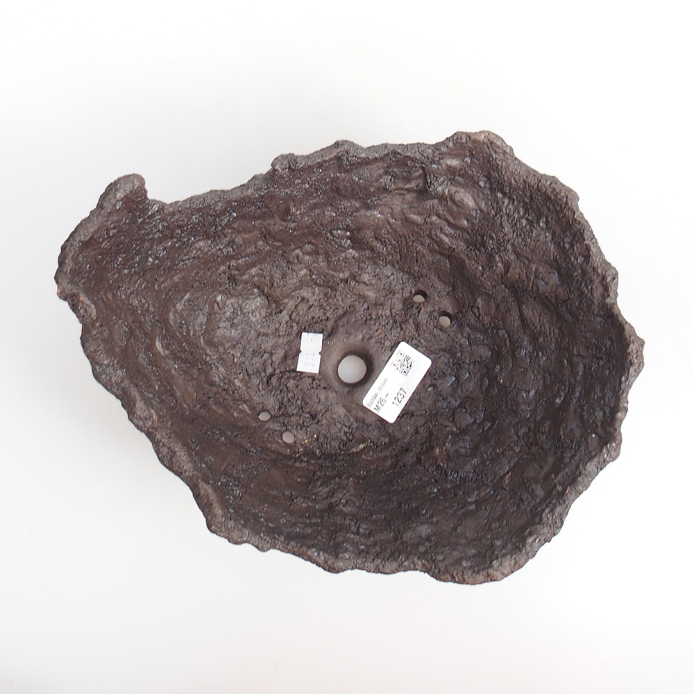 Keramisch Schelp 23 x 20 x 18 cm , kleur bruin