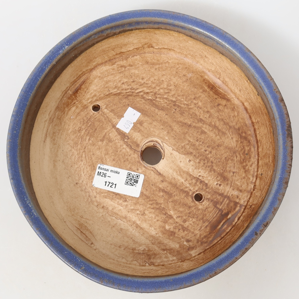 Keramische bonsaischaal 21,5 x 21,5 x 6 cm, kleur: blauw