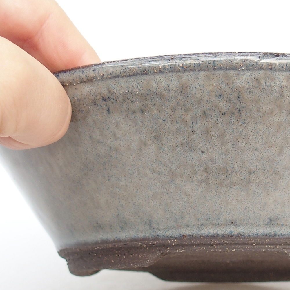 Bonsaischaal van keramiek 19 x 19 x 6 cm, grijs