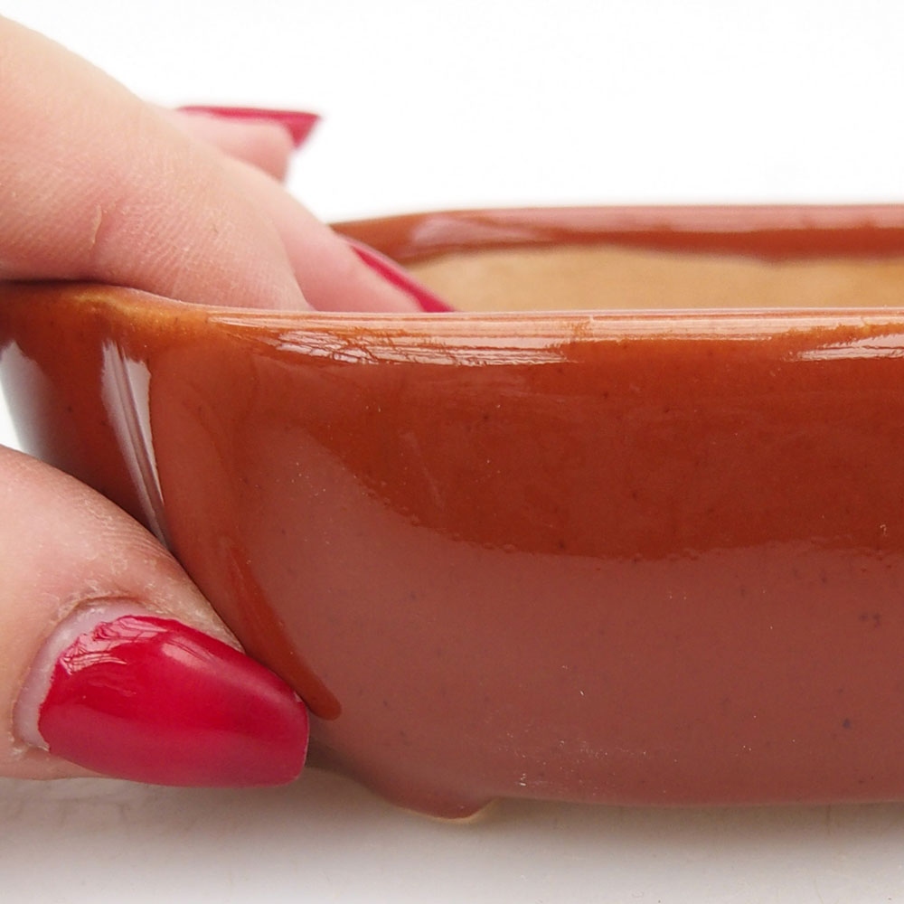 Bonsaischaal van keramiek 125 x 10 x 3 cm, bruin