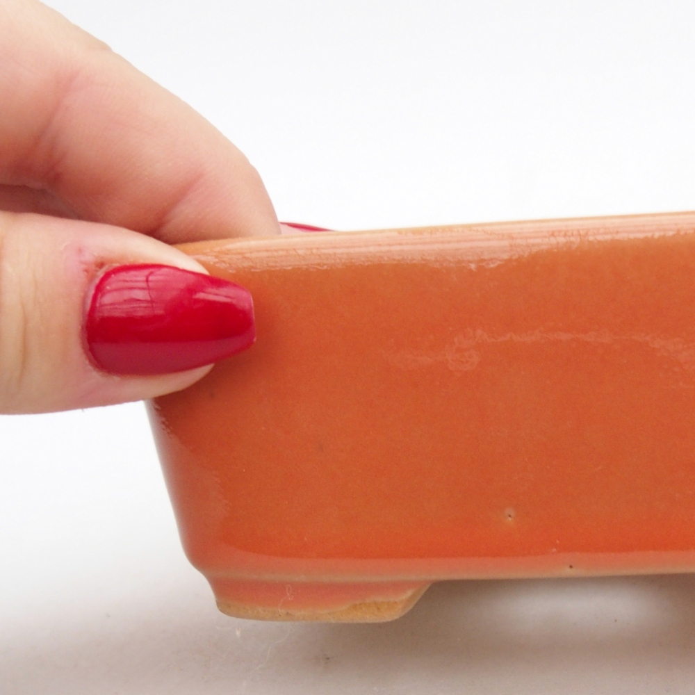 Bonsaischaal van keramiek 26 x 26 x 8 cm, kleur rood