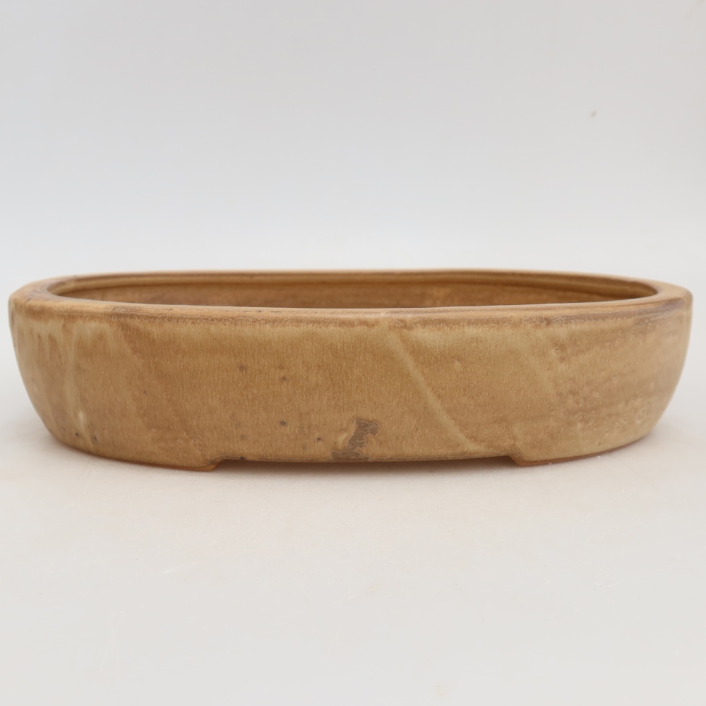 Bonsaischaal van keramiek 27 x 21 x 5,5 cm, kleur beige