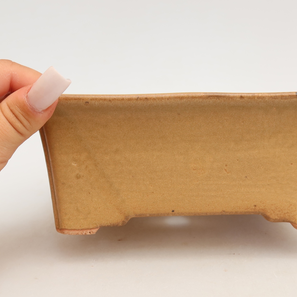 Keramische bonsaipot 18 x 14 x 7 cm, kleur: beige