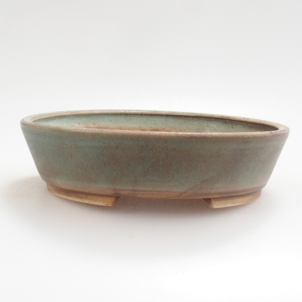 Bonsaischaal van keramiek 10 x 8,5 x 4 cm, bruin